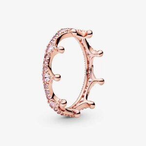 Pandora Pink Sparkling Crown Ring